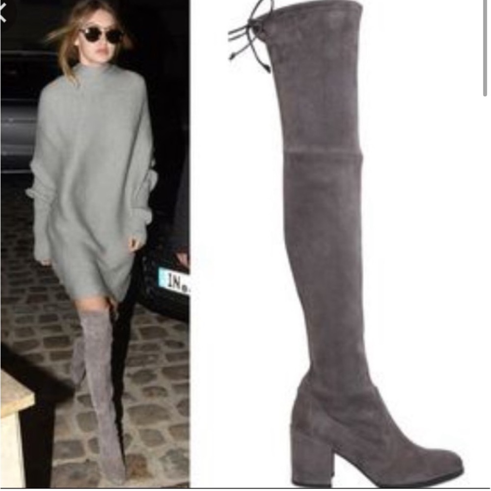 Stuart Weitzman Tieland in Gray Suede